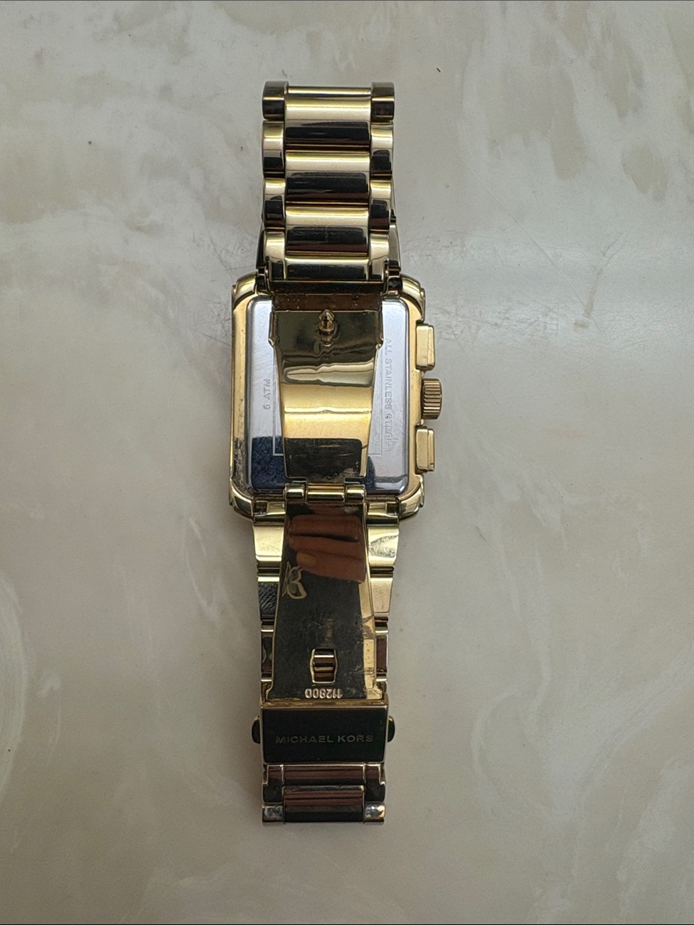 Michael Kors Gold Women’s Rectangular Chronograph Watch - Picture 2 of 3
